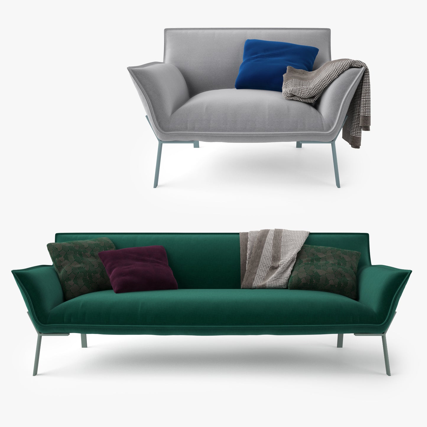Jardan Lewis Sofa and Armchair 3D Model