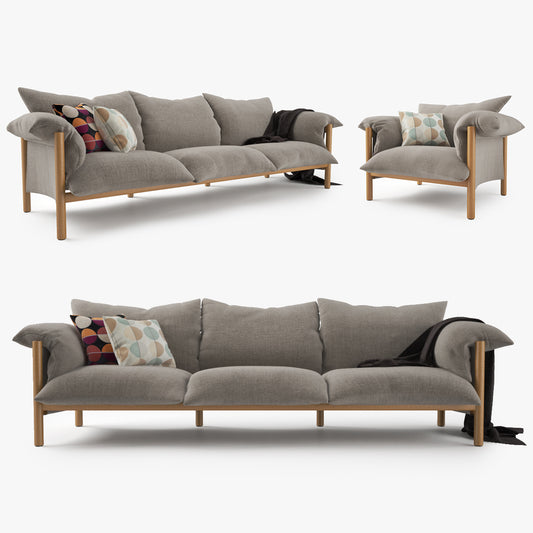 Jardan Wilfred Sofa and Chair Set 3D Model