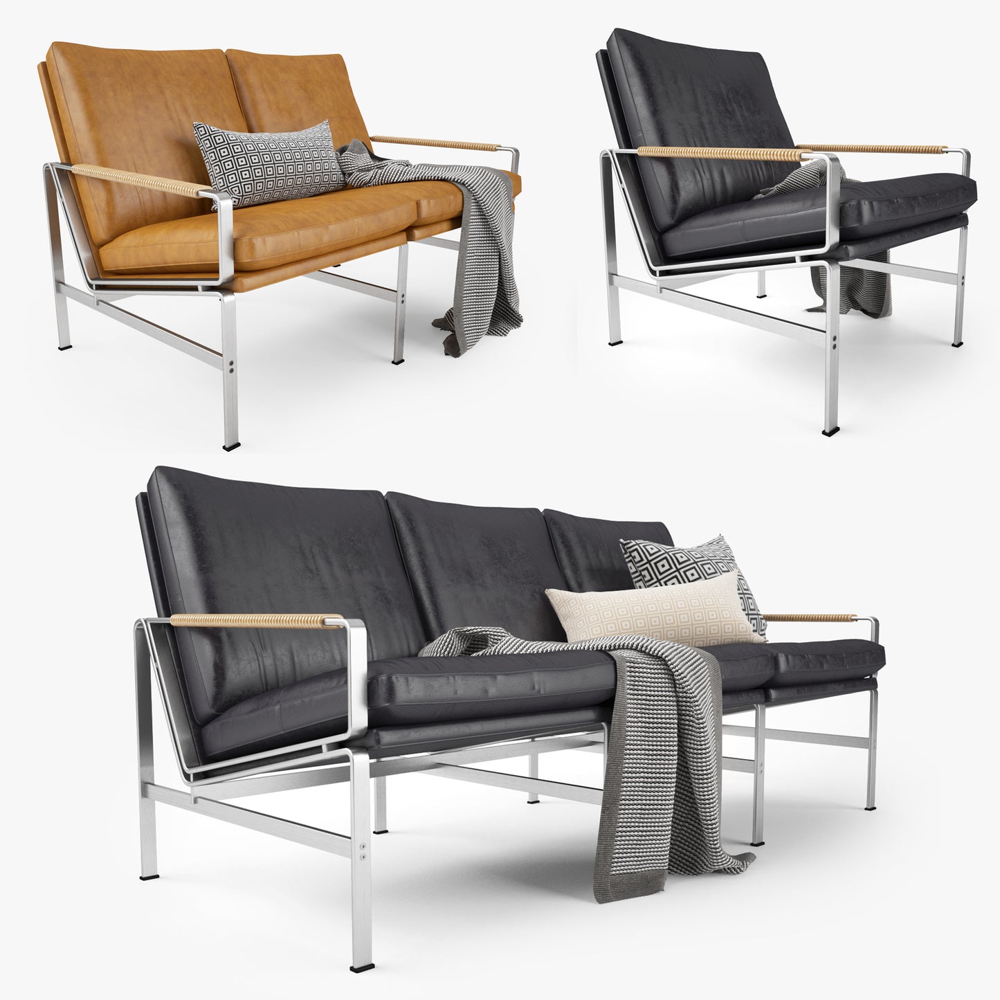 Lange Production FK 6720 Sofa and Easy Chair