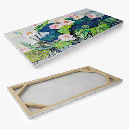 Lotus pond in spring Oil on Canvas 3D Model