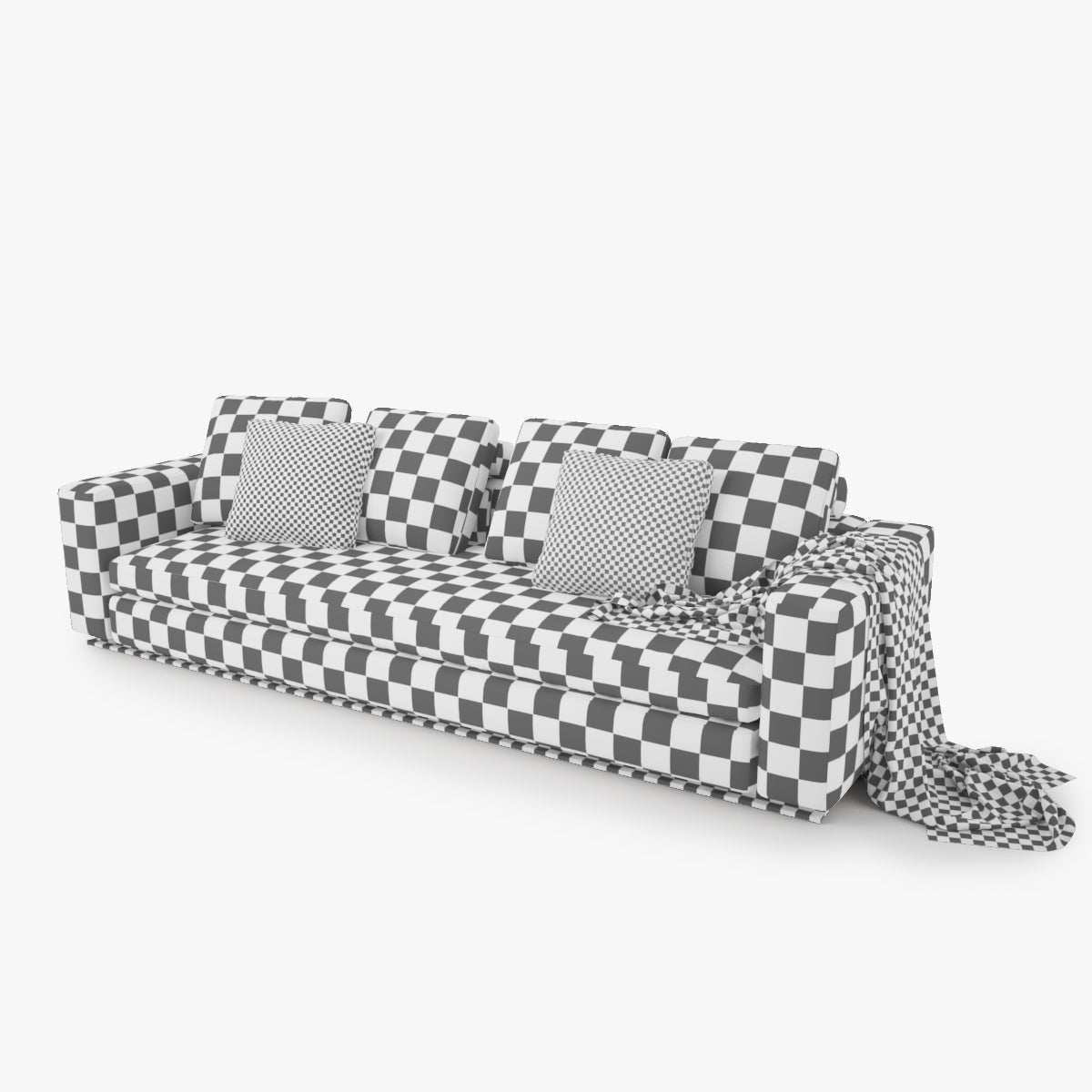 FREE Modern Fabric Sofa 3D Model