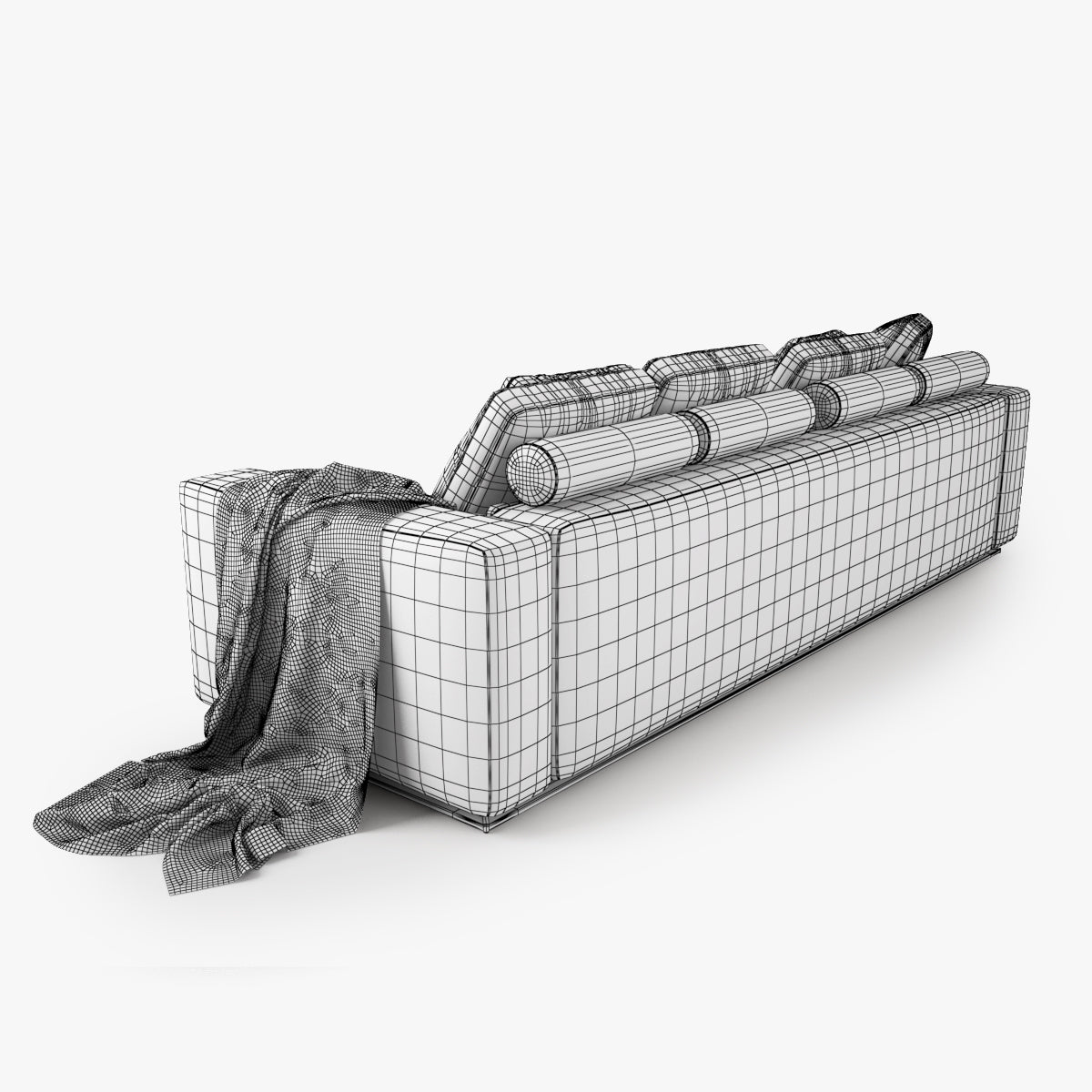 FREE Modern Fabric Sofa 3D Model