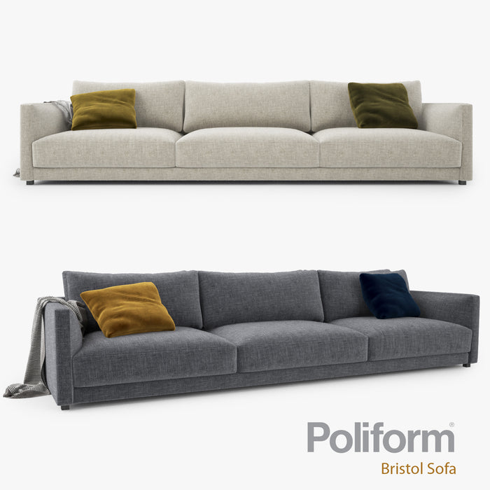 Poliform Bristol Three Seater Sofa 3D Model