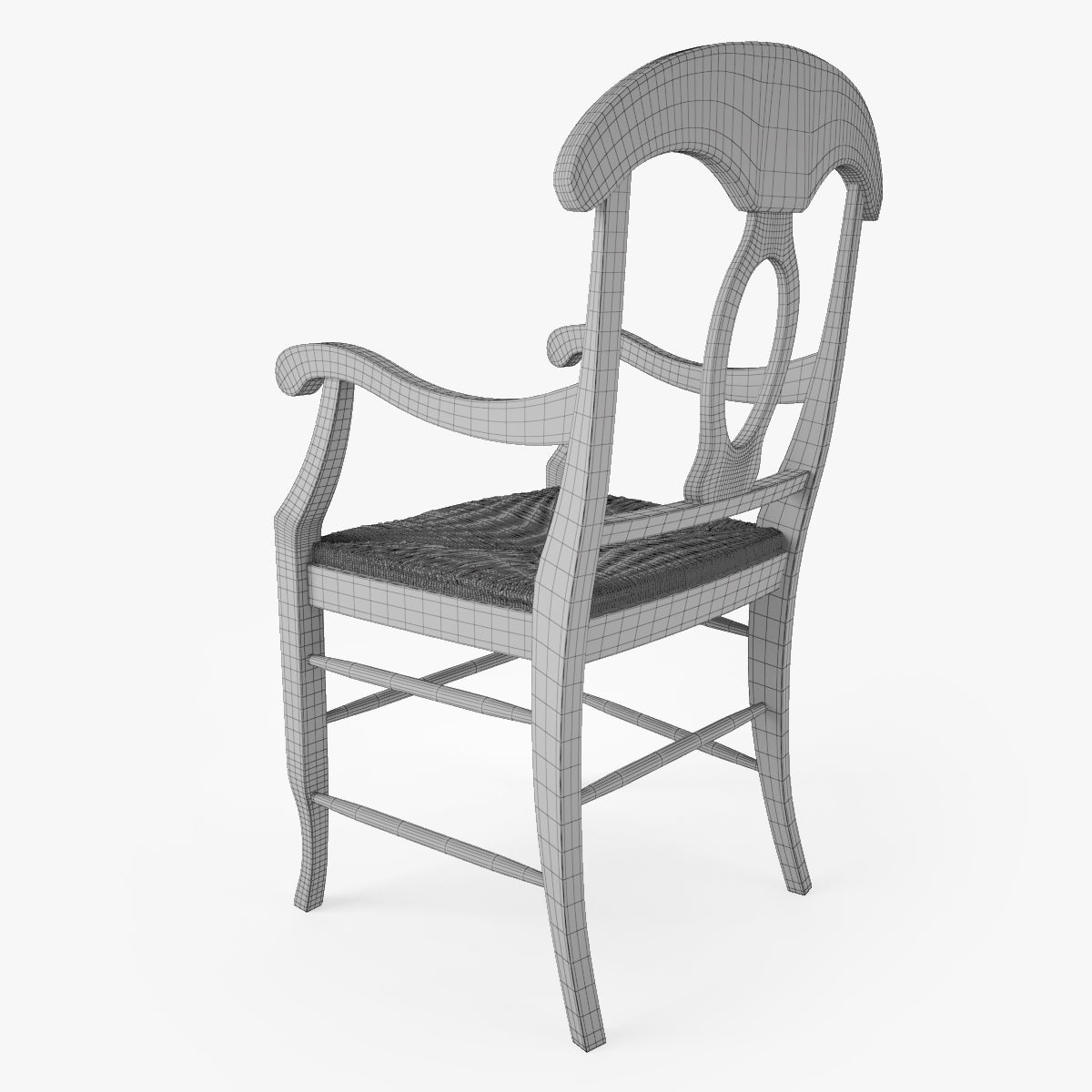 FREE Pottery Barn Napoleon Rush Seat Chair 3D Model
