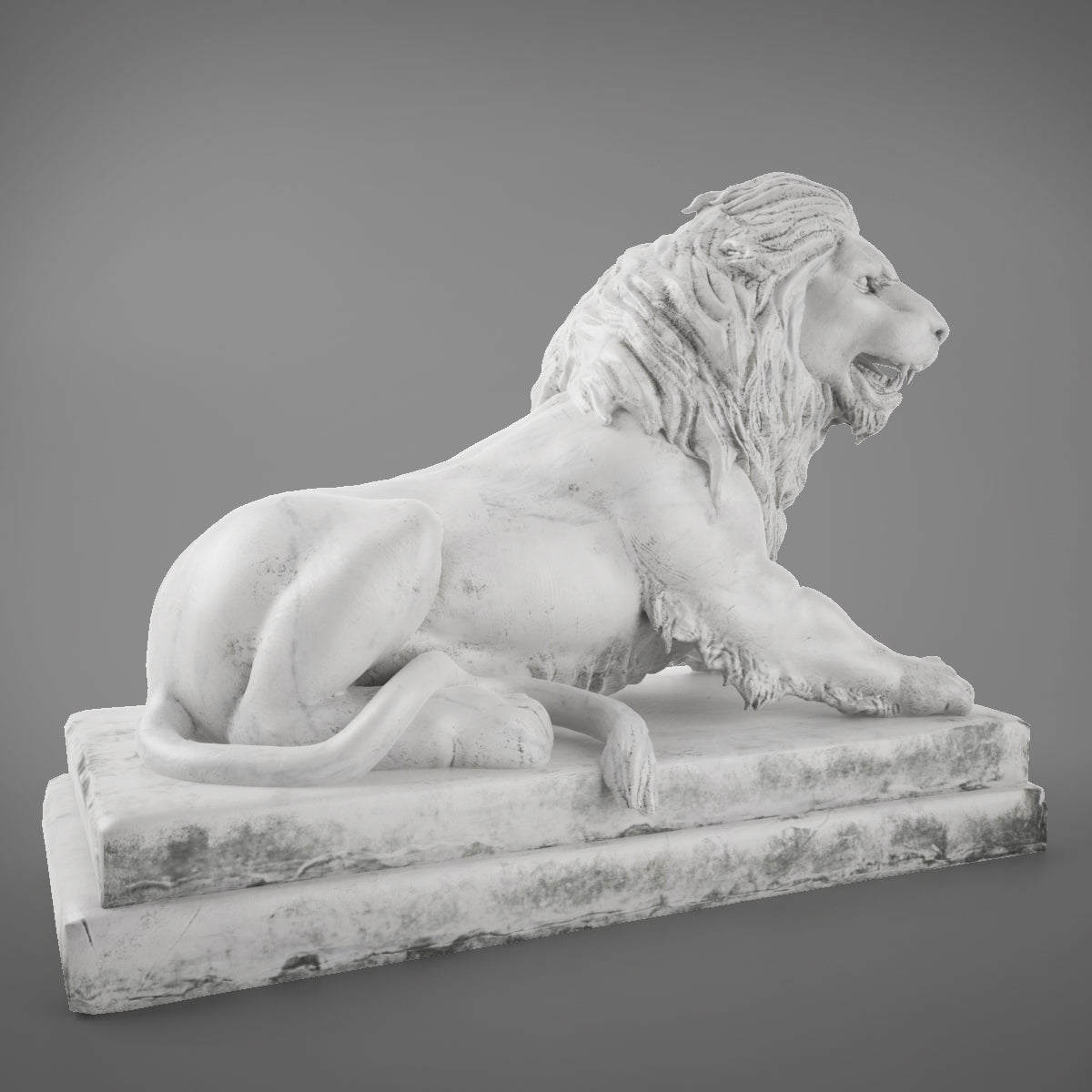 Stone Lion Sculpture 3D Model