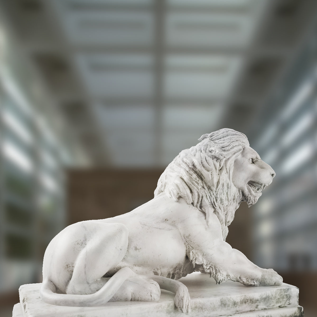 Stone Lion Sculpture 3D Model