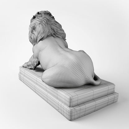 Stone Lion Sculpture 3D Model