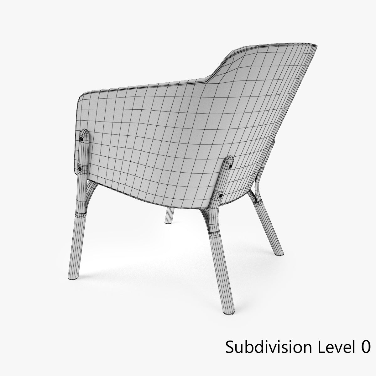 Ton Lounge Armchair Split 3D Model
