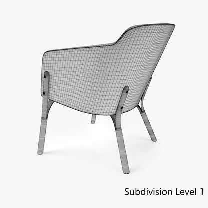 Ton Lounge Armchair Split 3D Model
