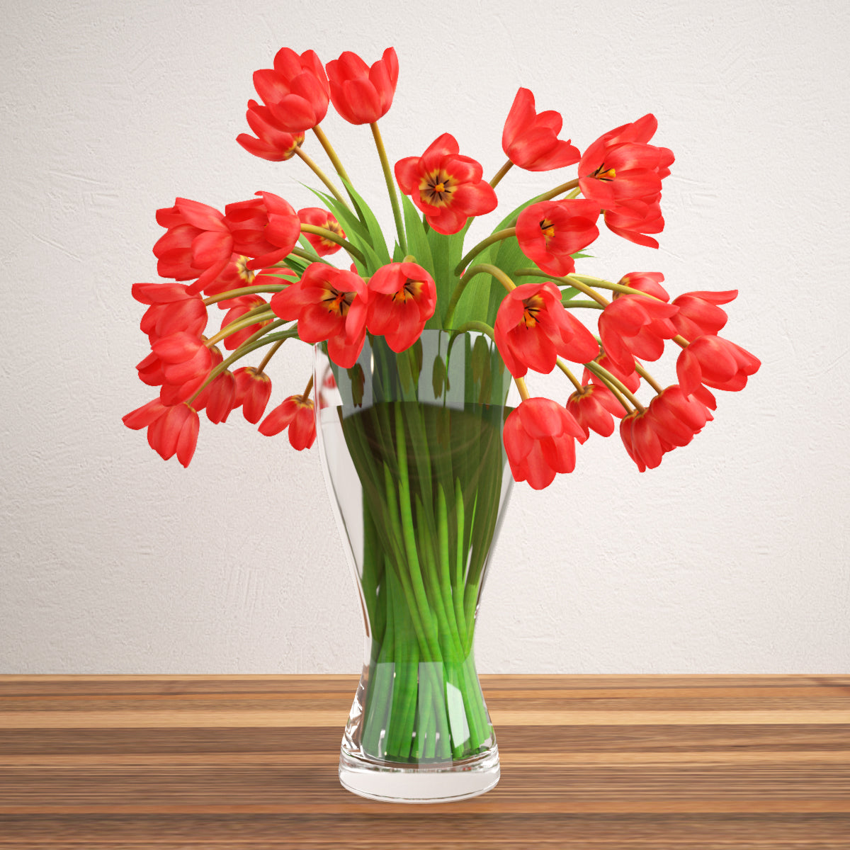 FREE Realistic Tulips Bouquet in Vase 3D Model