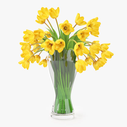 FREE Realistic Tulips Bouquet in Vase 3D Model