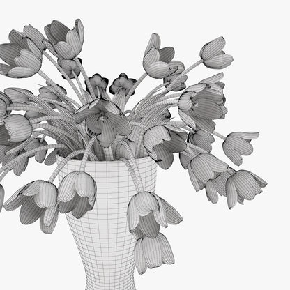 FREE Realistic Tulips Bouquet in Vase 3D Model