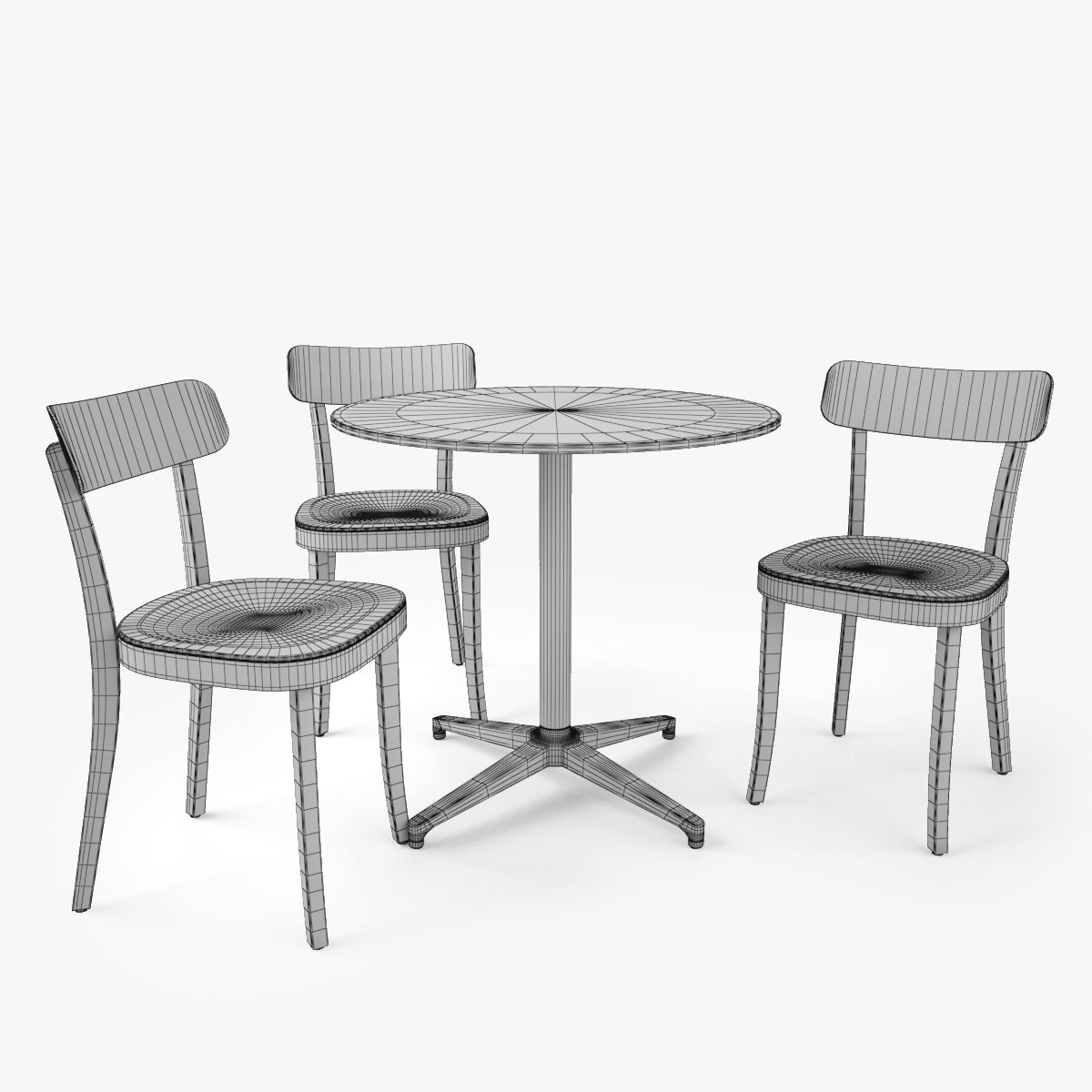 FREE Vitra Basel Chair and Bistro Round Table 3D Model