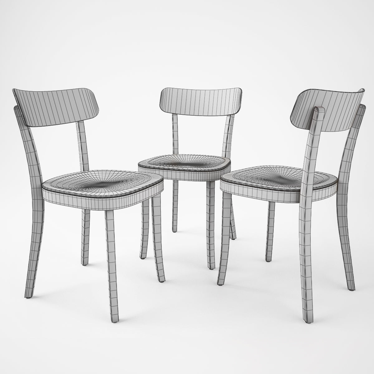 FREE Vitra Basel Chair and Bistro Round Table 3D Model