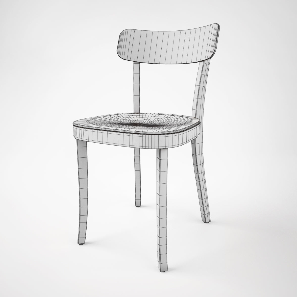 FREE Vitra Basel Chair and Bistro Round Table 3D Model