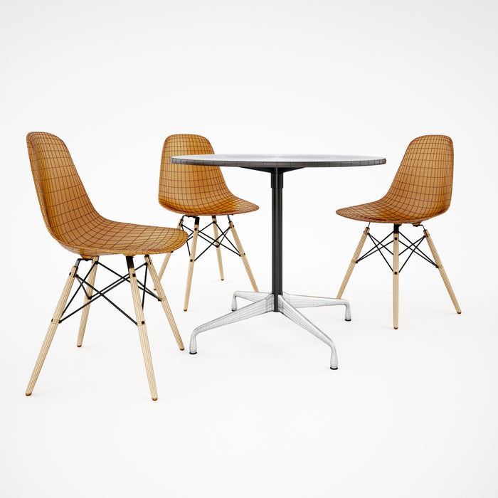 Vitra DSW Chair and Eames Table 3D Model