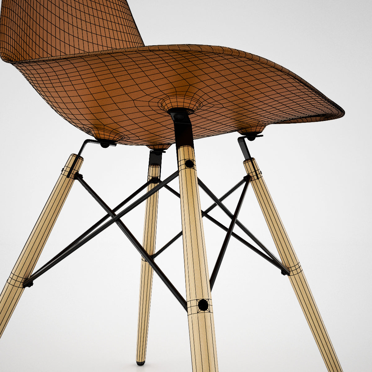 Vitra DSW Chair and Eames Table 3D Model