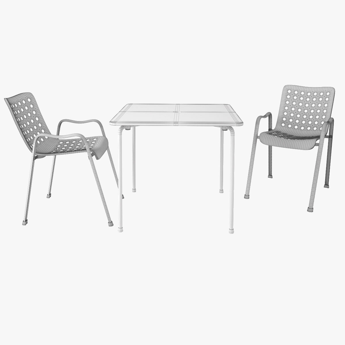 Vitra Landi Chair and Davy Table 3D Model