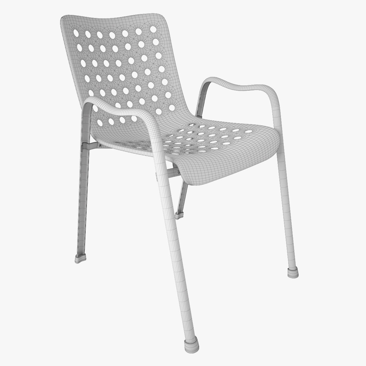 Vitra Landi Chair and Davy Table 3D Model