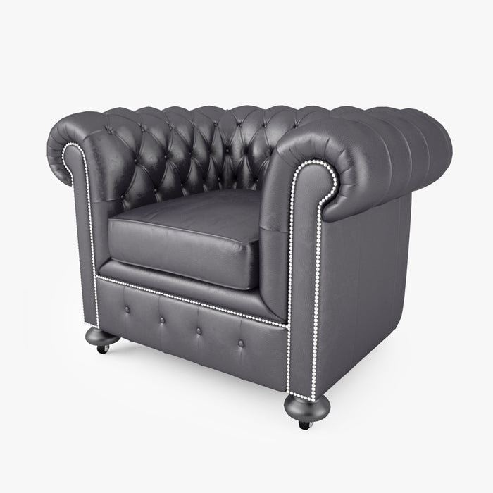William Blake Armchair Chesterfield Leather 3D Model