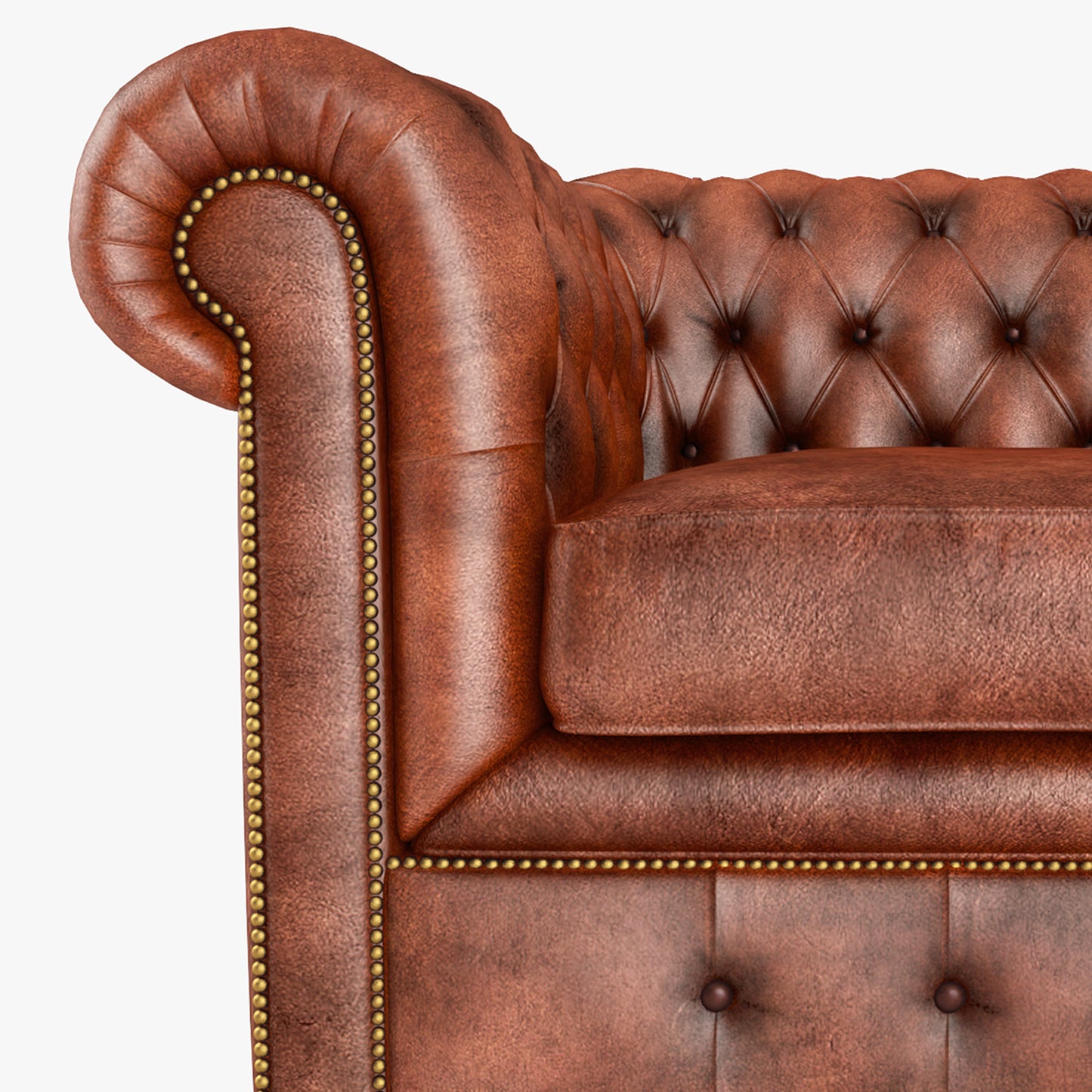 William Blake Armchair Chesterfield Leather 3D Model