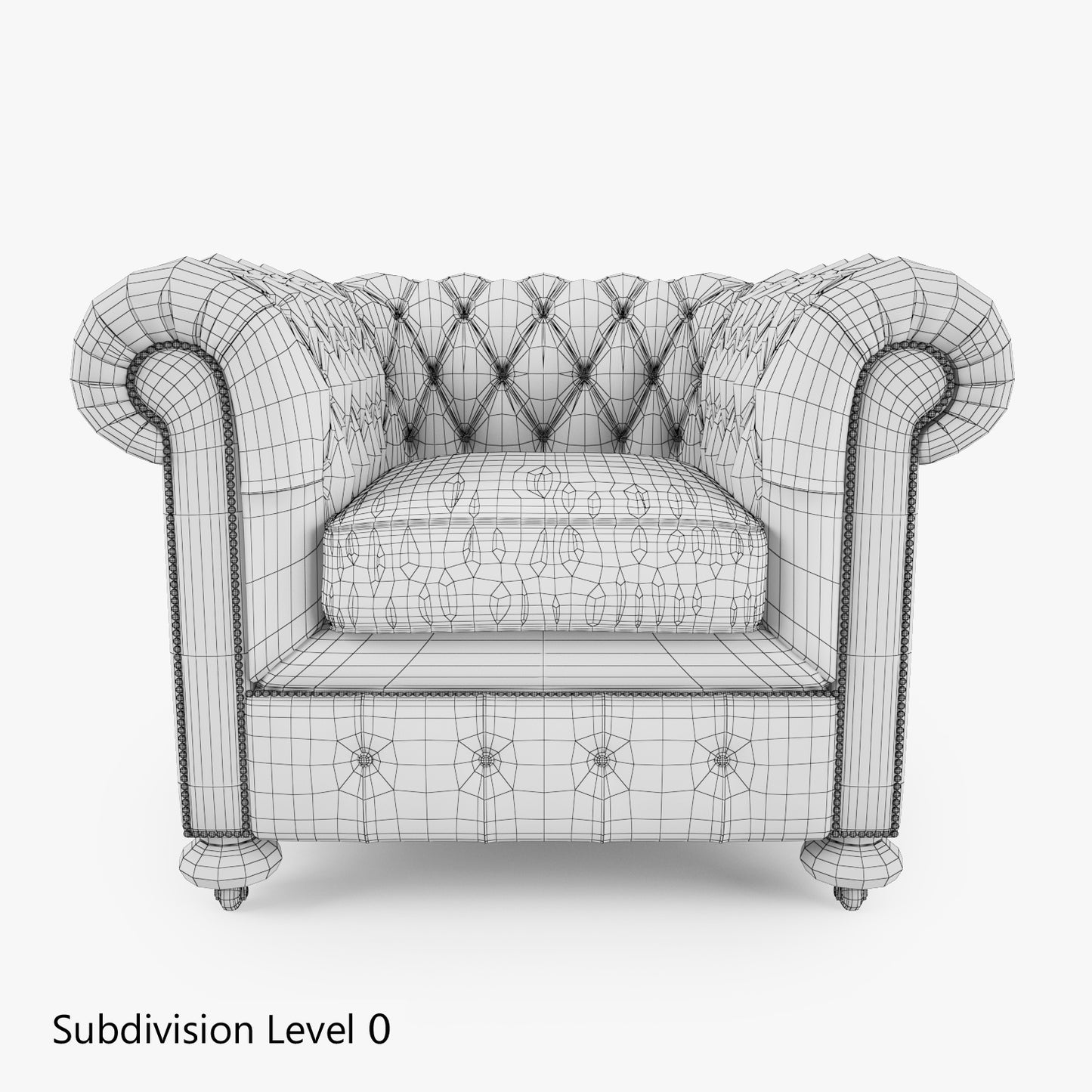 William Blake Armchair Chesterfield Leather 3D Model