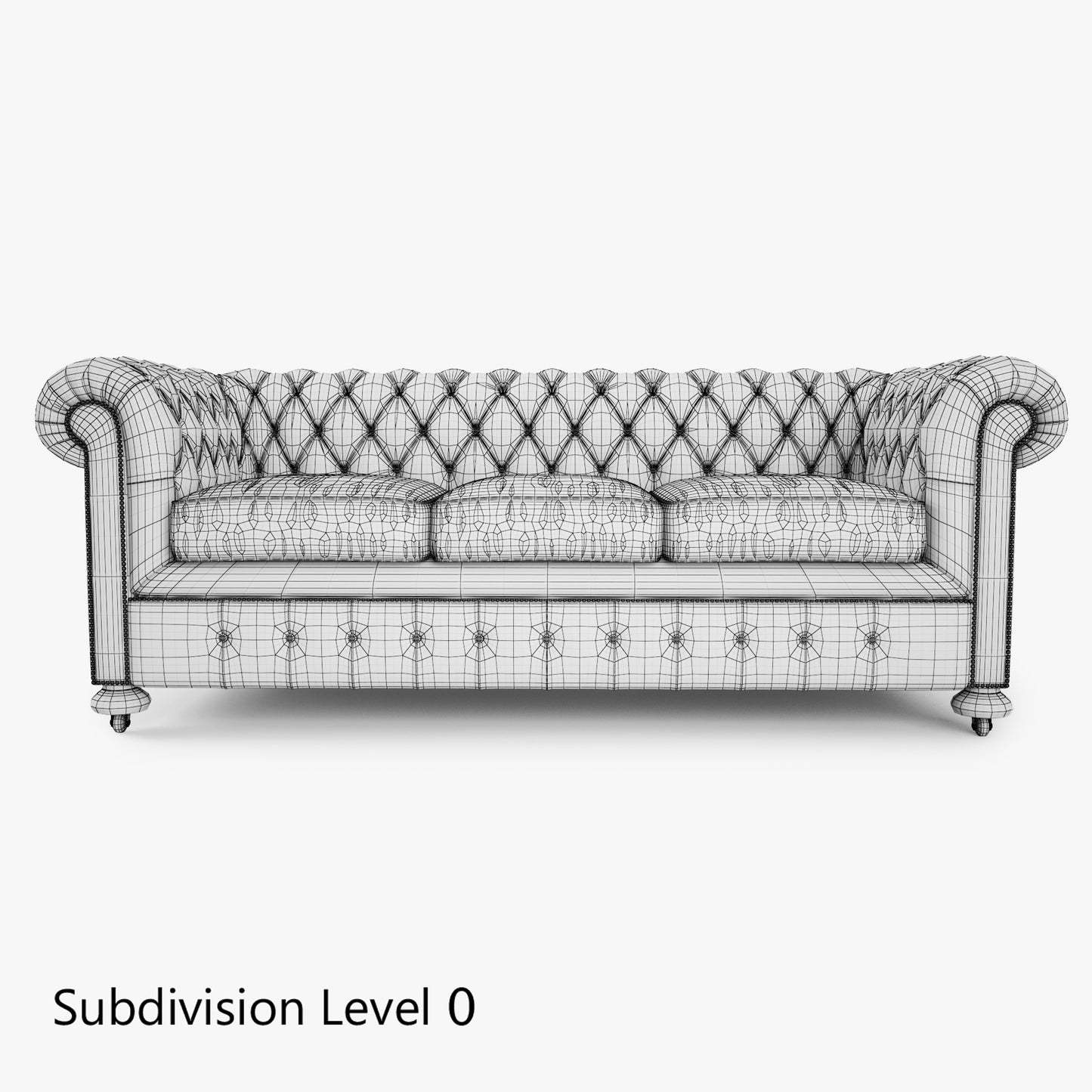 William Blake Chesterfield Sofa Set 3D Model