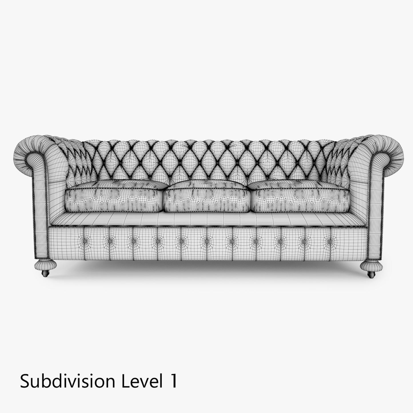 William Blake Chesterfield Sofa Set 3D Model