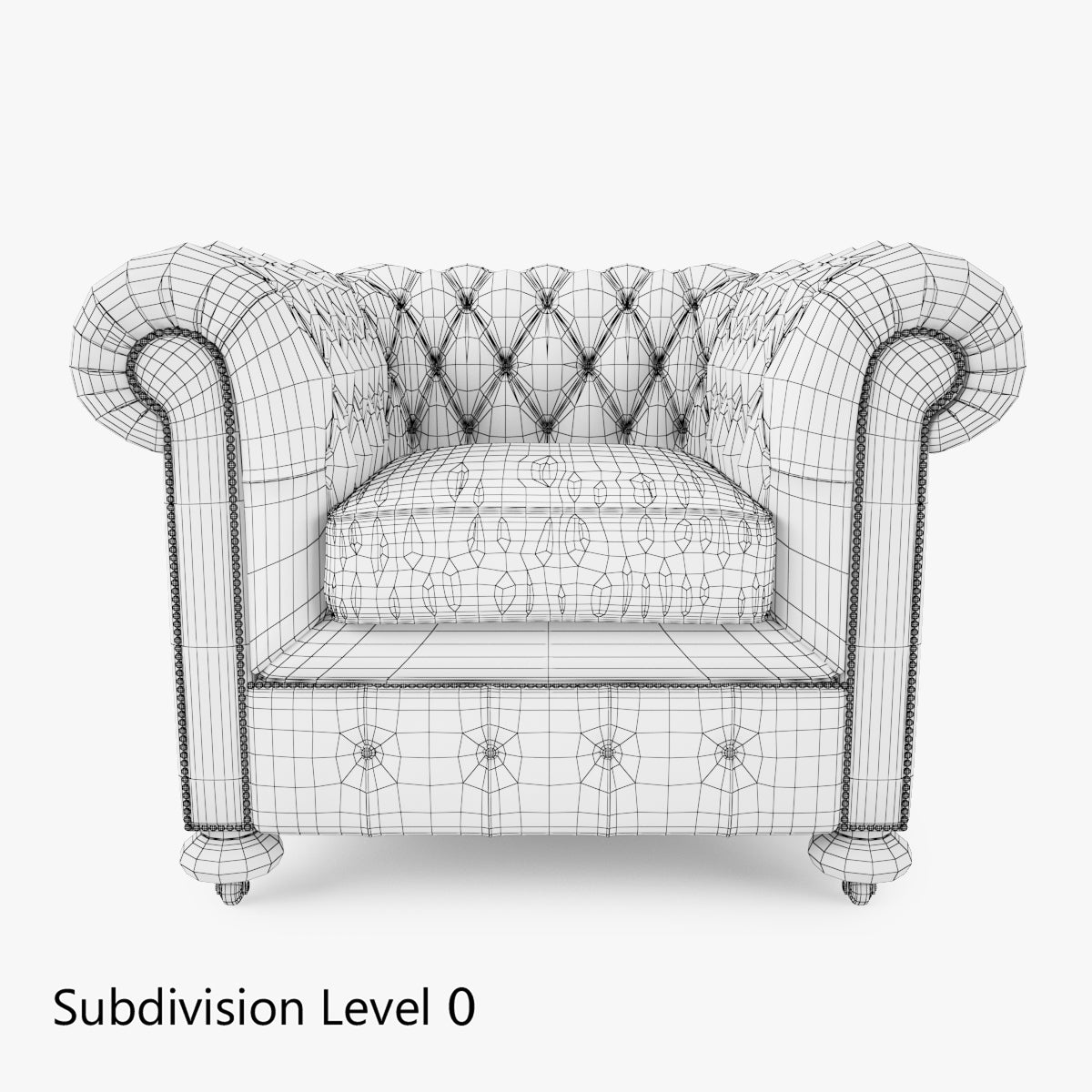 William Blake Chesterfield Sofa Set 3D Model