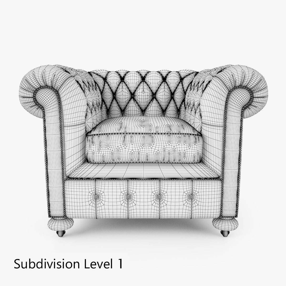 William Blake Chesterfield Sofa Set 3D Model