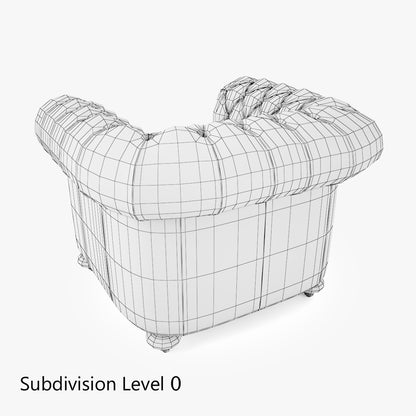 William Blake Chesterfield Sofa Set 3D Model