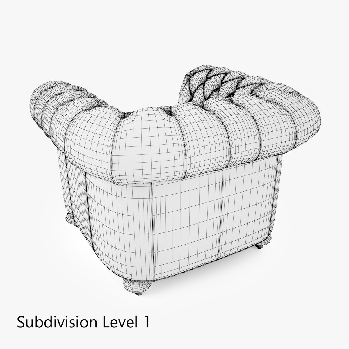 William Blake Chesterfield Sofa Set 3D Model