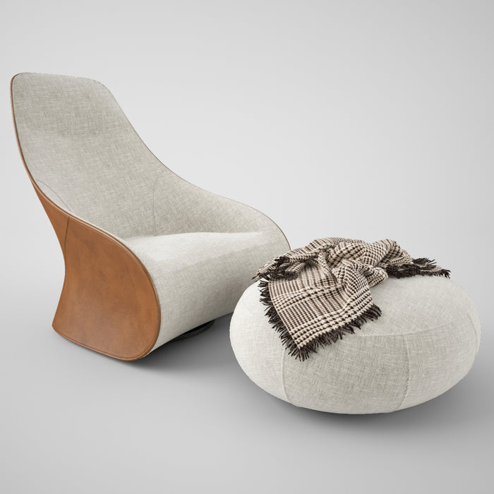 Zanotta Derby Armchair and Pouf 3D Model