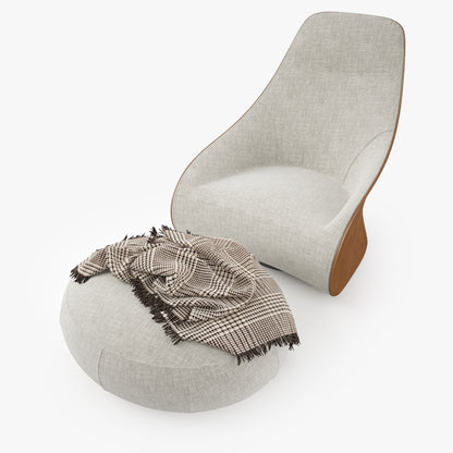 Zanotta Derby Armchair and Pouf 3D Model