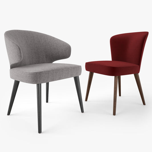 FREE Modern Dining Chair and Armchair 3D Model