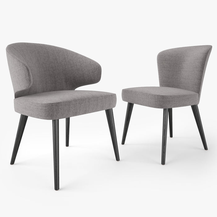 FREE Modern Dining Chair and Armchair 3D Model