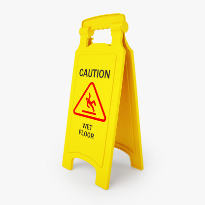 Caution Wet Floor Safety Sign 3D Model