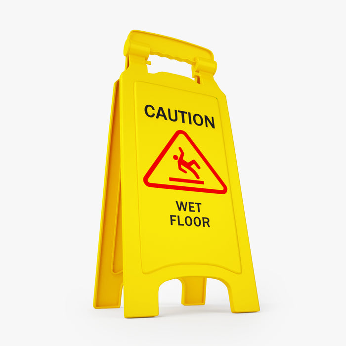 Caution Wet Floor Safety Sign 3D Model