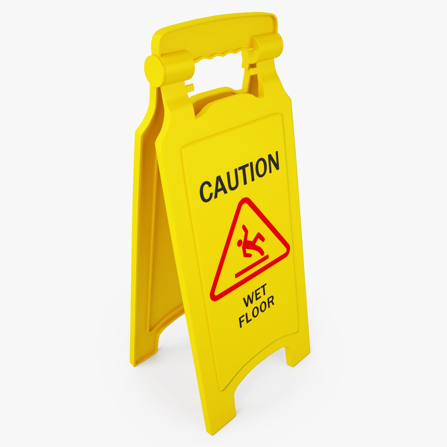 Caution Wet Floor Safety Sign 3D Model