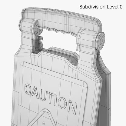 Caution Wet Floor Safety Sign 3D Model