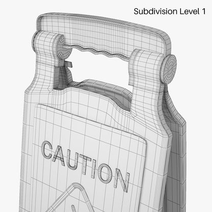 Caution Wet Floor Safety Sign 3D Model