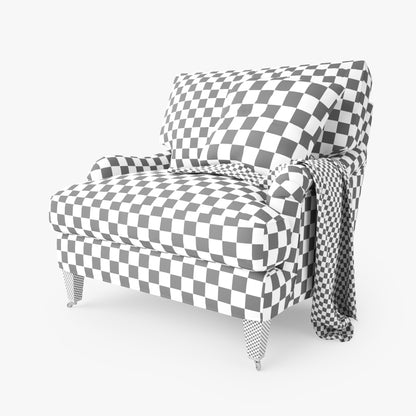 Crate and Barrel Essex Chair and Ottoman 3D Model