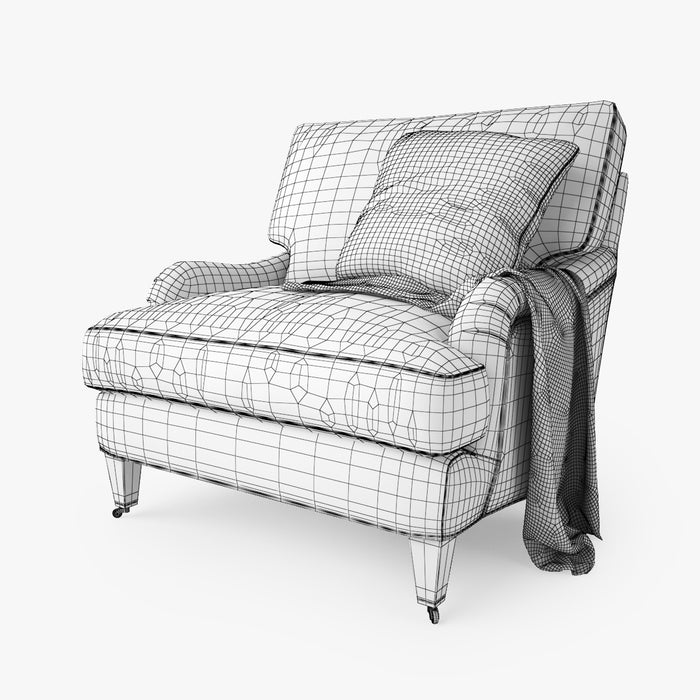 Crate and Barrel Essex Chair and Ottoman 3D Model