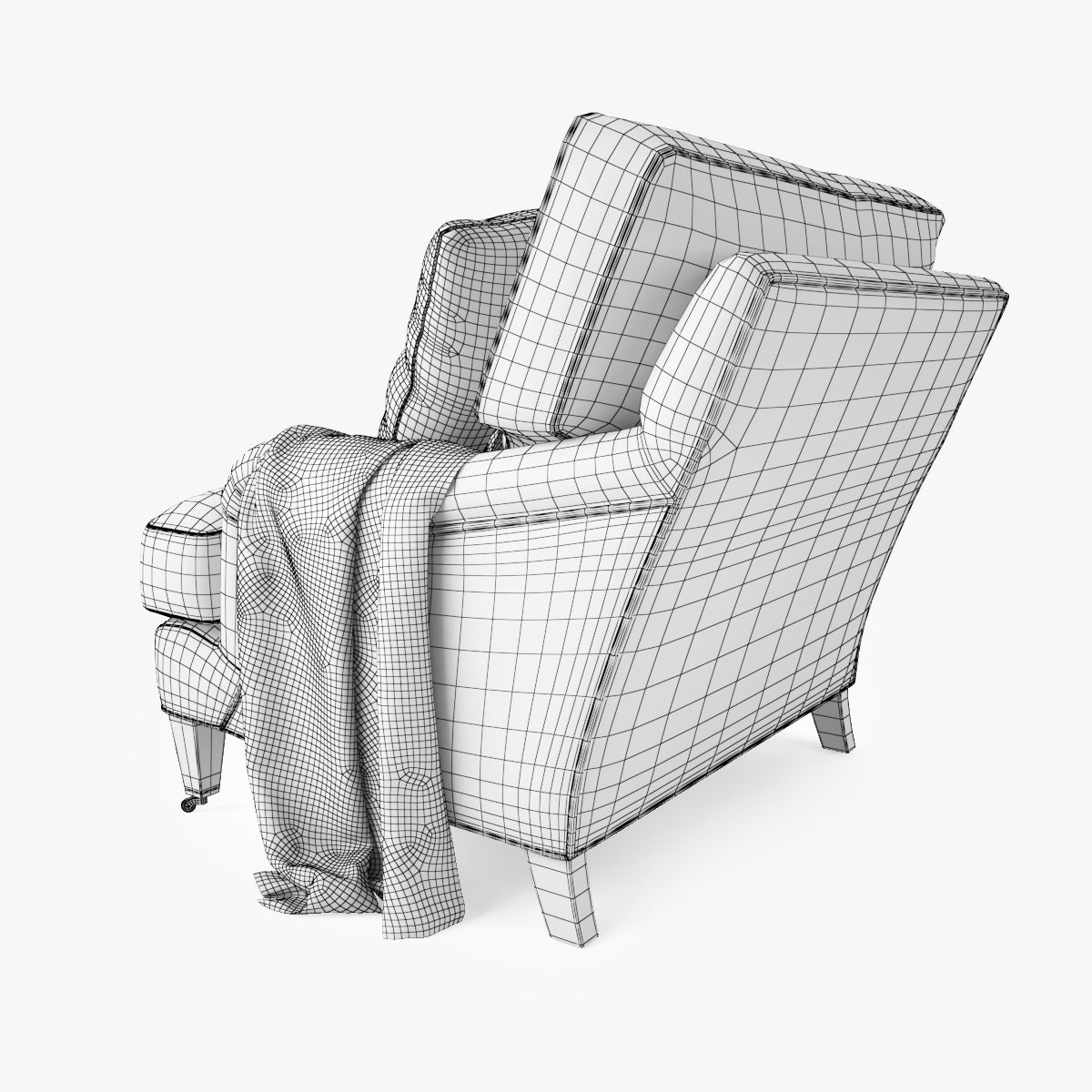 Crate and Barrel Essex Chair and Ottoman 3D Model