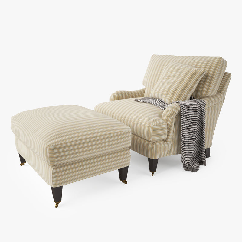 Crate and Barrel Essex Chair and Ottoman 3D Model