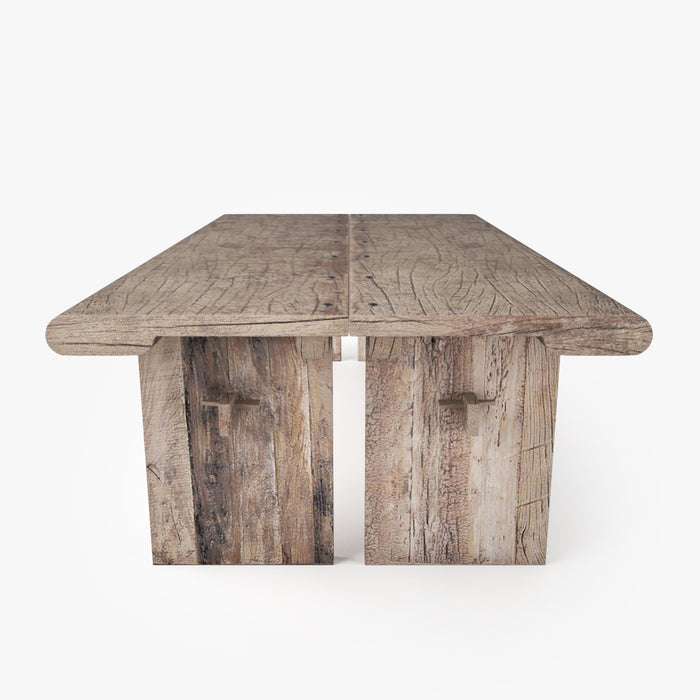 Dining Rustic Table with Chairs 3D Model