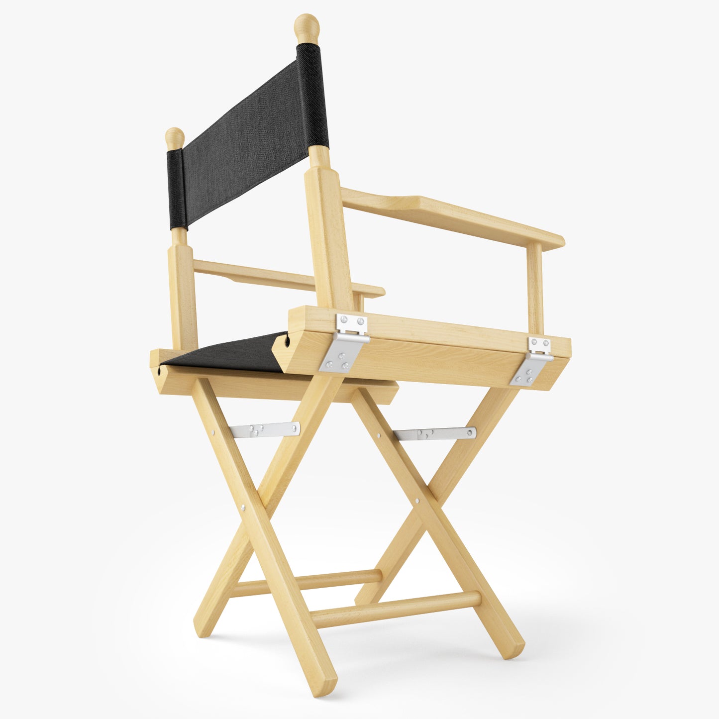 Directors Chair Natural Wood 3D Model