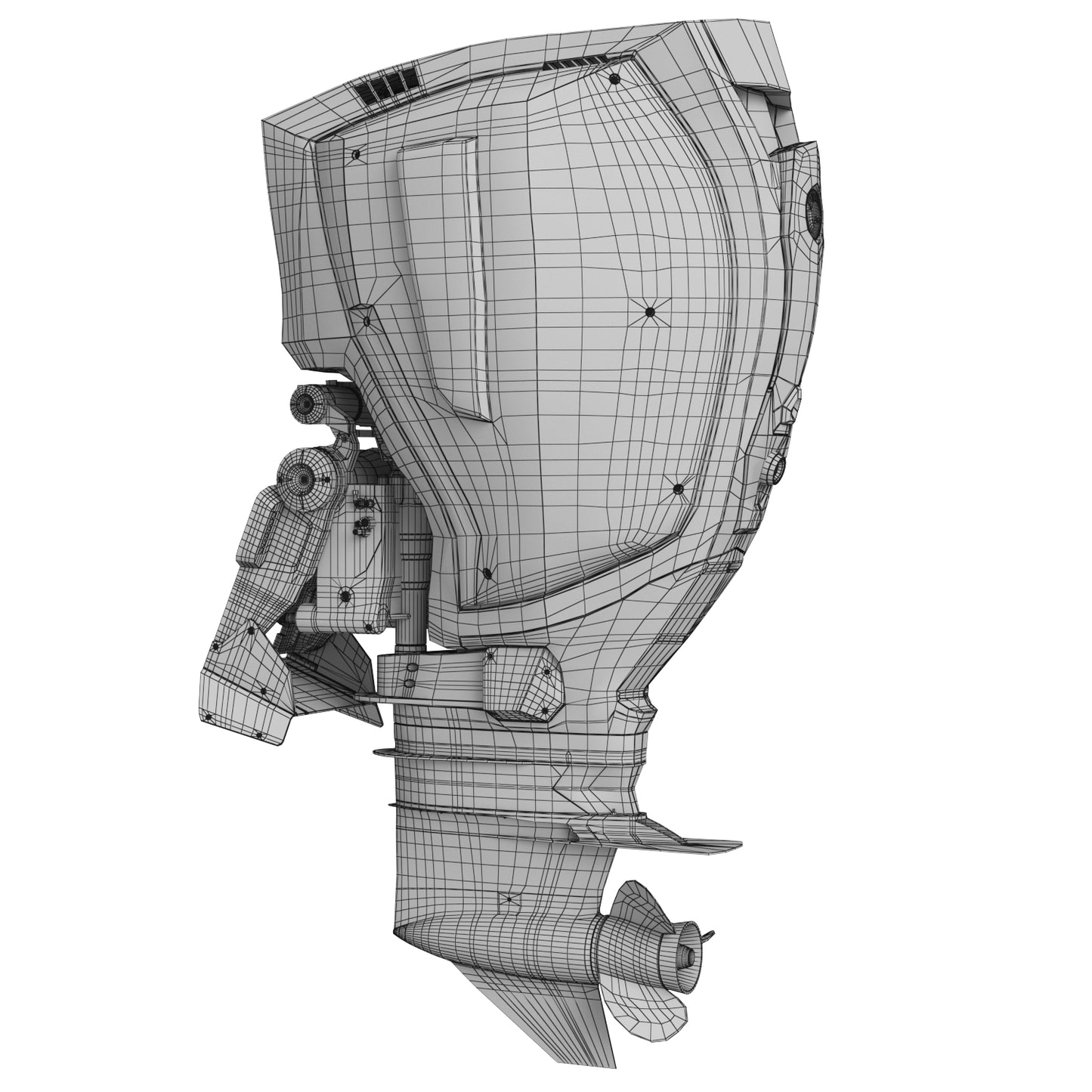 Evinrude E-TEC G2 Outboard Motor 3D Model