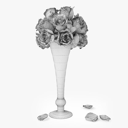 FREE Rose Bouquets Flowers in Vase 3D Model