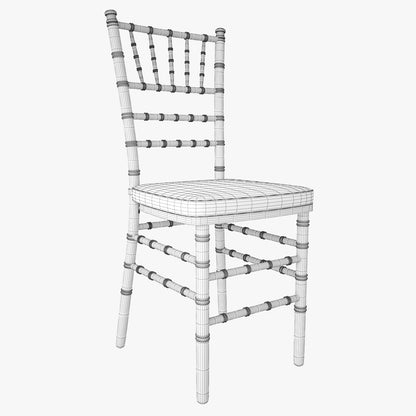 Gold Wood Stacking Chiavari Chair 3D Model